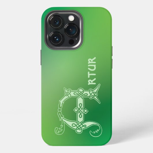 16世紀のケルト模様の装飾的大文字A iPhoneケース (裏面)