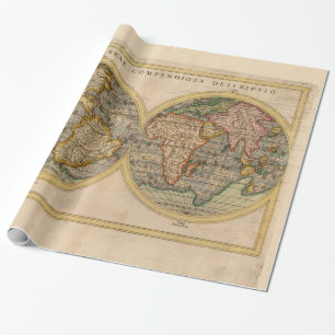 16世紀の世界地図ロザシオの1598 ラッピングペーパー