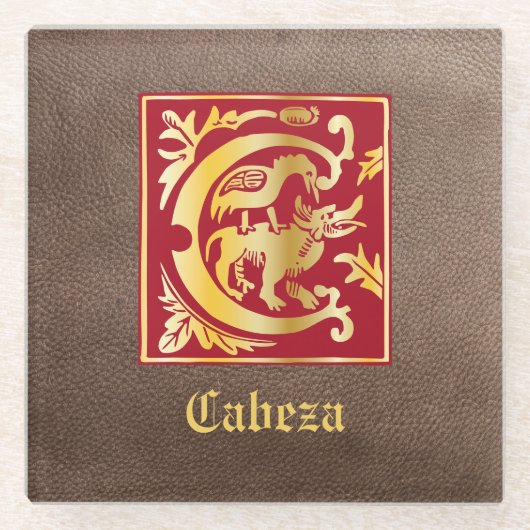 16世紀の神話の生き物の装飾首都C ガラスコースター (正面)