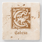 16世紀の神話の生き物の装飾首都C ストーンコースター (正面)