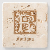 16世紀の神話の生き物の装飾首都F ストーンコースター (正面)