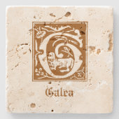 16世紀の神話の生き物の装飾首都G ストーンコースター (正面)