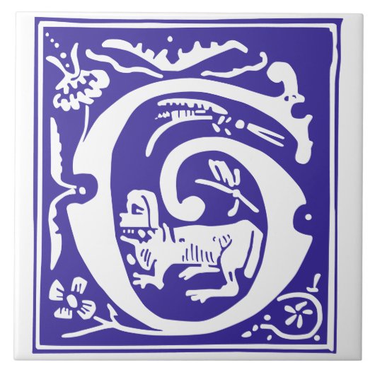 16世紀の神話の生き物の装飾首都G タイル (正面)