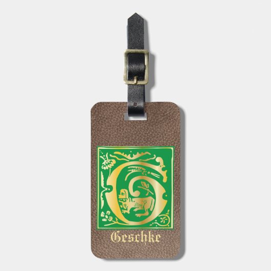 16世紀の神話の生き物の装飾首都G ラゲッジタグ (正面縦)