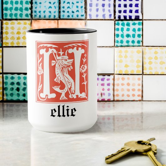 16世紀の神話の生き物の装飾首都N マグカップ