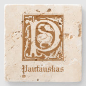 16世紀の神話の生き物の装飾首都P ストーンコースター (正面)