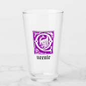 16世紀の神話の生き物の装飾首都Q タンブラーグラス (正面)