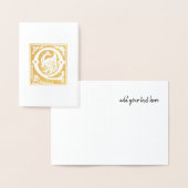 16世紀の神話の生き物の装飾首都Q 箔カード (ディスプレー)