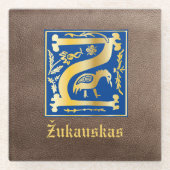 16世紀の神話の生き物の装飾首都Z ガラスコースター (正面)