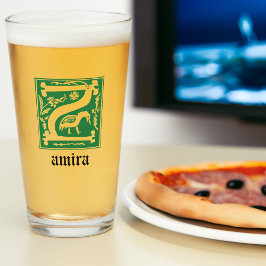 16世紀の神話の生き物の装飾首都Z タンブラーグラス