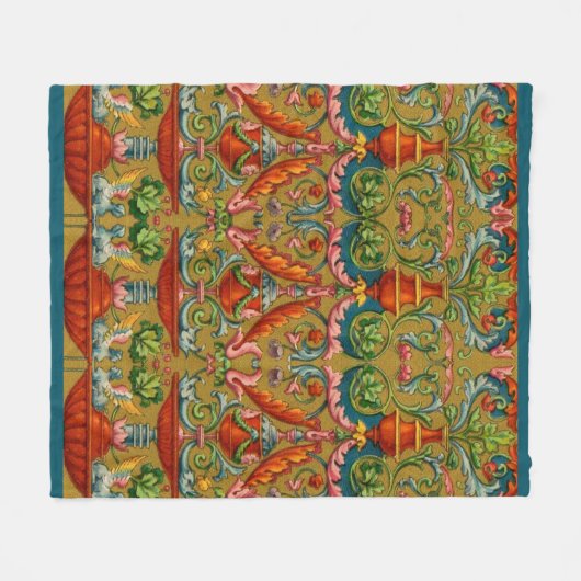 16世紀の羽ばたきスフィンクスの噴水の花の前面 フリースブランケット (正面(横))