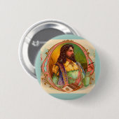 16世紀の葉巻吸い 缶バッジ (正面&裏面)