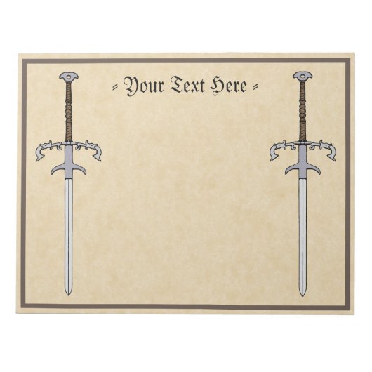 16世紀の軸受/加工剣 ノートパッド (正面)