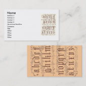 16世紀アルファベットの名刺 名刺 (正面/裏面)