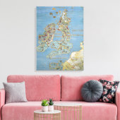 16世紀イギリス・北フランスの地図 キャンバスプリント (インサイチュ (リビング))