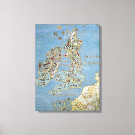 16世紀イギリス・北フランスの地図 キャンバスプリント (正面)