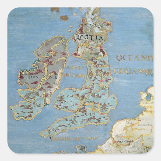 16世紀イギリス・北フランスの地図 スクエアシール (正面)