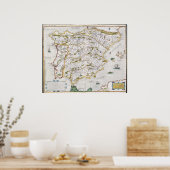 16世紀イベリアの地図 ポスター (キッチン)