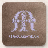 16世紀ケルト結び目模様デコレーショナルキャピタルM コースター (正面)