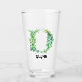 16世紀ケルト結び目模様大文字D タンブラーグラス (正面)