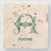16世紀ケルト結び目模様装飾首都A ストーンコースター (正面)