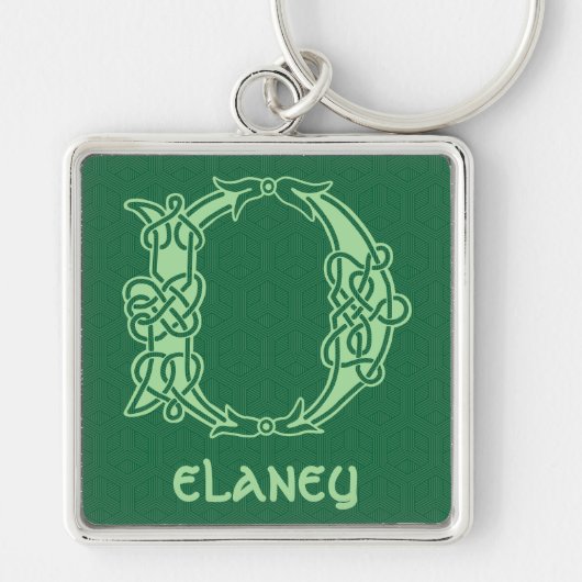16世紀ケルト結び目模様装飾首都D キーホルダー (正面)