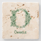 16世紀ケルト結び目模様装飾首都D ストーンコースター (正面)