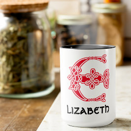 16世紀ケルト結び目模様装飾首都E マグカップ