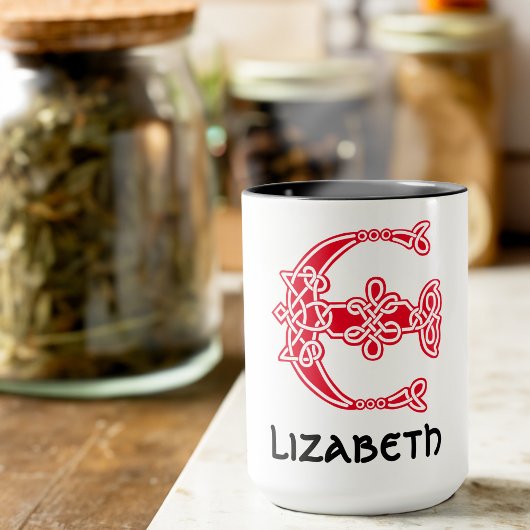 16世紀ケルト結び目模様装飾首都E マグカップ