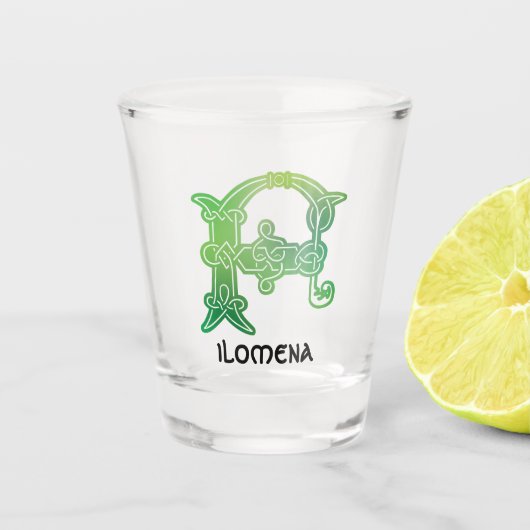 16世紀ケルト結び目模様装飾首都F ショットグラス (正面)