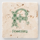 16世紀ケルト結び目模様装飾首都F ストーンコースター (正面)