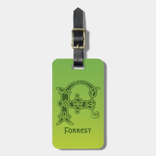 16世紀ケルト結び目模様装飾首都F ラゲッジタグ (正面縦)