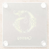 16世紀ケルト結び目模様装飾首都G ガラスコースター (裏面)