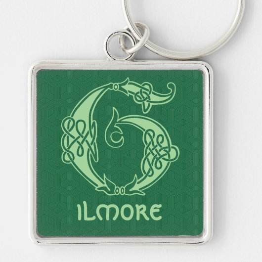 16世紀ケルト結び目模様装飾首都G キーホルダー (正面)