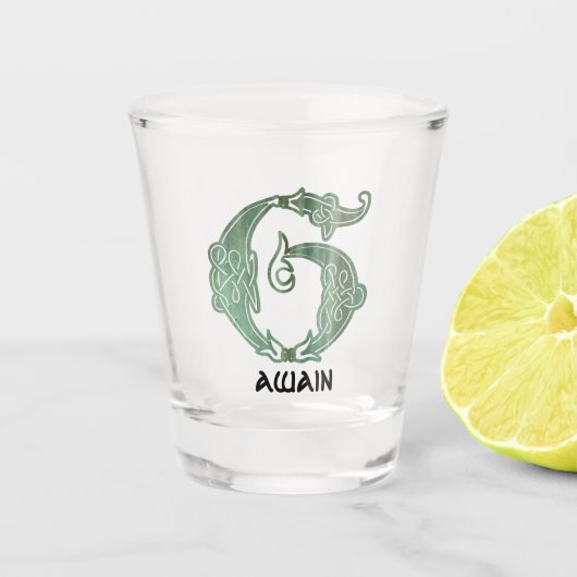 16世紀ケルト結び目模様装飾首都G ショットグラス (正面)