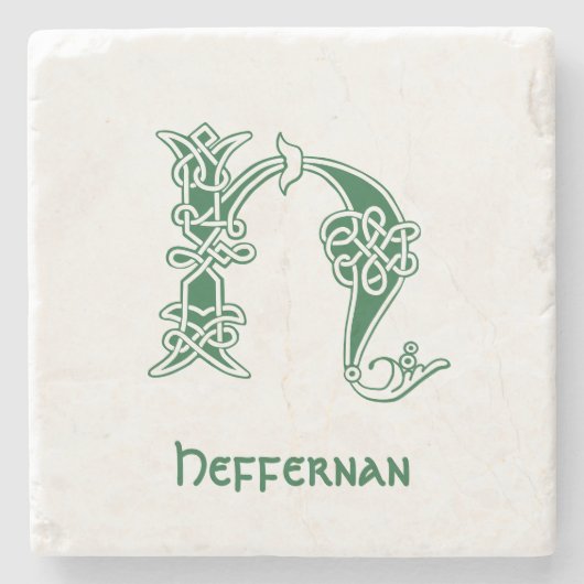 16世紀ケルト結び目模様装飾首都H ストーンコースター (正面)