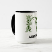 16世紀ケルト結び目模様装飾首都H マグカップ (正面左)