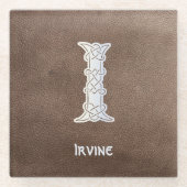 16世紀ケルト結び目模様装飾首都I ガラスコースター (正面)