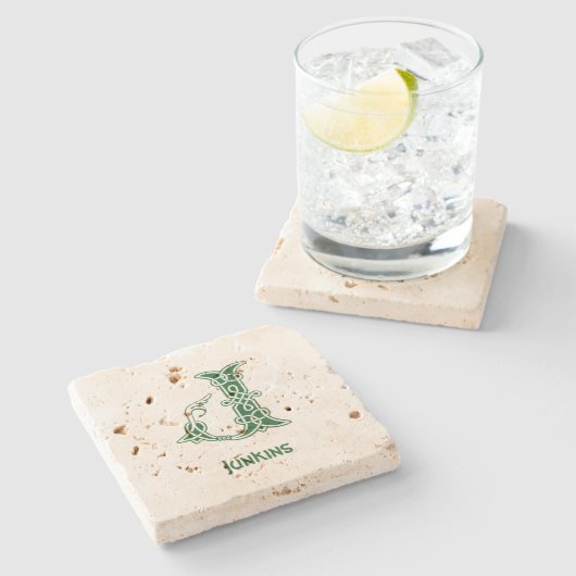 16世紀ケルト結び目模様装飾首都J ストーンコースター (横)