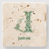 16世紀ケルト結び目模様装飾首都J ストーンコースター (正面)