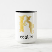 16世紀ケルト結び目模様装飾首都Kマグ マグカップ (中央)