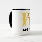 16世紀ケルト結び目模様装飾首都Kマグ マグカップ (正面左)