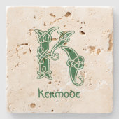 16世紀ケルト結び目模様装飾首都K ストーンコースター (正面)