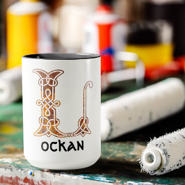 16世紀ケルト結び目模様装飾首都Lマグ マグカップ