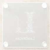 16世紀ケルト結び目模様装飾首都L ガラスコースター (裏面)