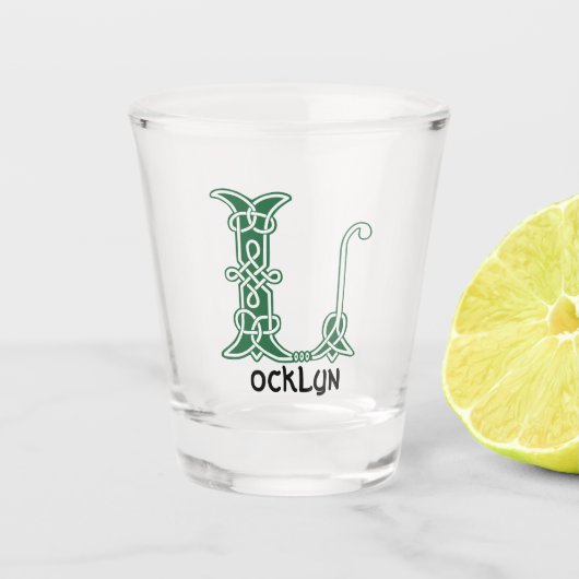 16世紀ケルト結び目模様装飾首都L ショットグラス (正面)