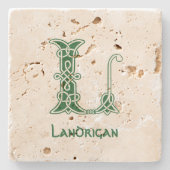 16世紀ケルト結び目模様装飾首都L ストーンコースター (正面)