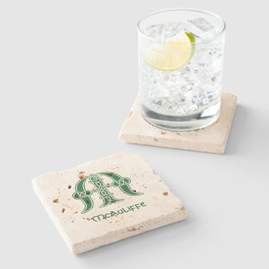 16世紀ケルト結び目模様装飾首都M ストーンコースター (横)