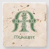 16世紀ケルト結び目模様装飾首都M ストーンコースター (正面)