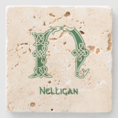 16世紀ケルト結び目模様装飾首都N ストーンコースター (正面)